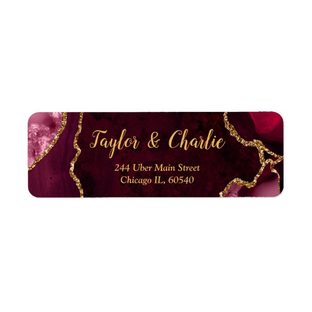Rote und goldene Achat-Marmor-Hochzeit (Vorne)
