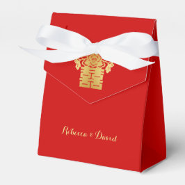 Rote und goldene Chinesische Liebesvögel Doppeltes Geschenkschachtel