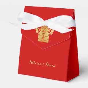 Rote und goldene Chinesische Liebesvögel Doppeltes Geschenkschachtel