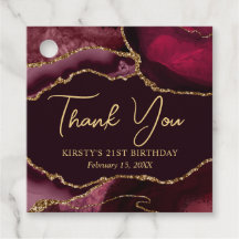 Rote und goldene Imitate Glitzer Agate Birthday Pa