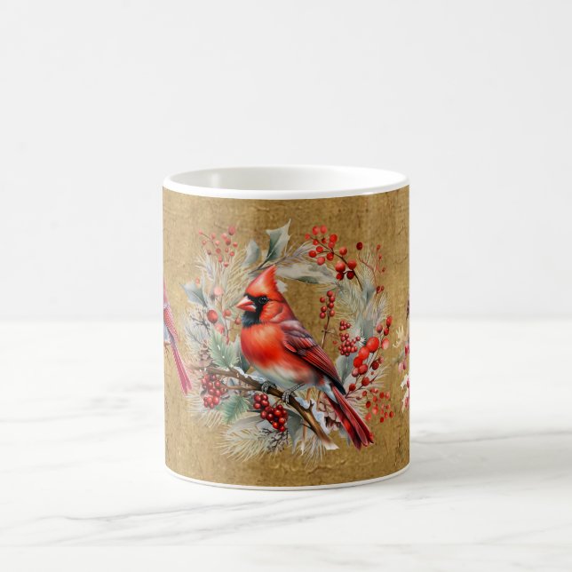 Rote und goldene Kardinal-Tasse Kaffeetasse (Mittel)