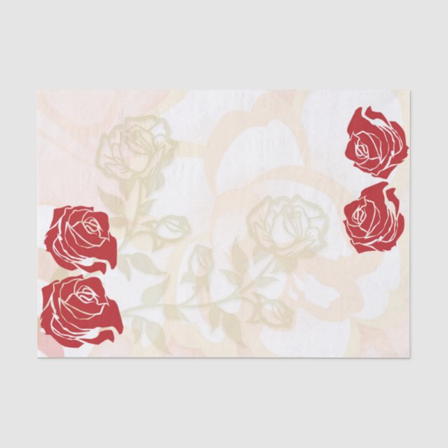 Rote und goldene Rosen Seidenpapier (Vorderseite)