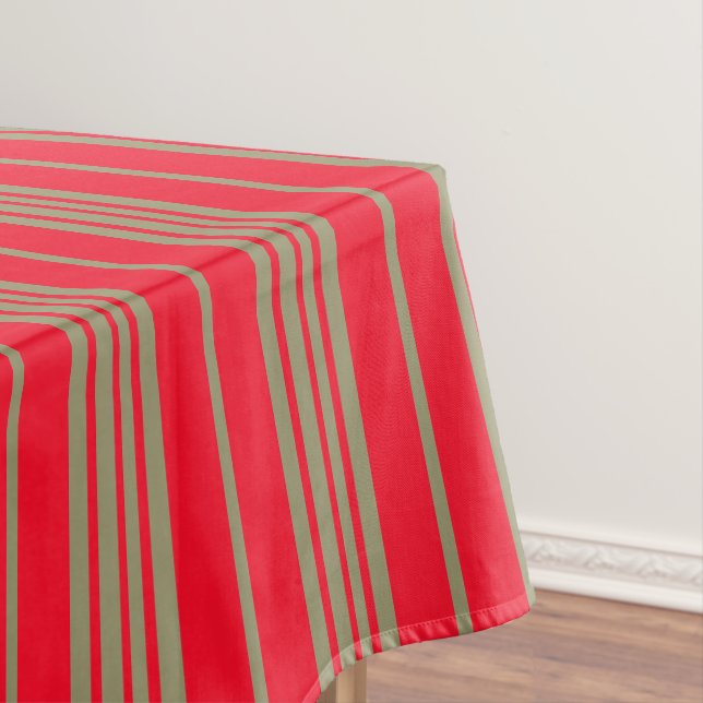 Rote und goldene Streifen Tischdecke (Beispiel)