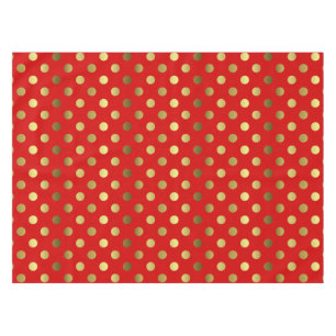 Rote und goldene Tupfen-Tischdecke Tischdecke