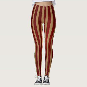 Rote und goldene vertikale Streifen Streifen Strei Leggings