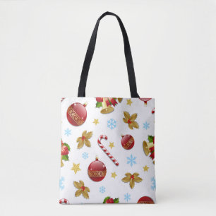 Rote und goldene Weihnachtsbällchen, Weihnachtsbäl Tasche