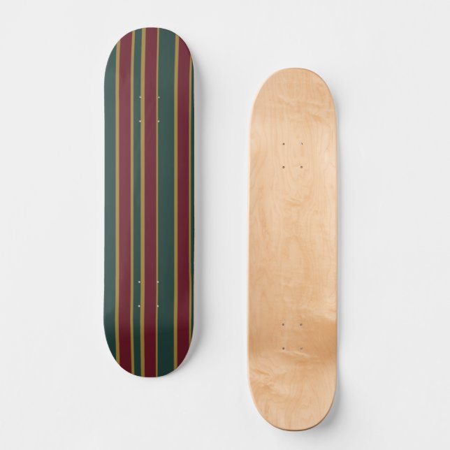 Rote und goldene Weihnachtscreme Skateboard (Vorderseite)