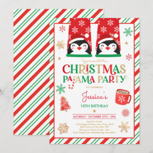 Rote und goldene Weihnachtsfeier Einladung