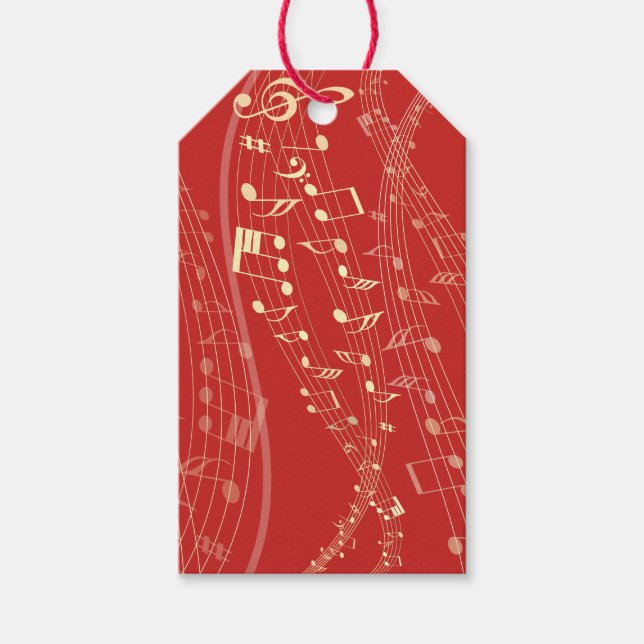 Rote und goldene Weihnachtsgeschenke Geschenkanhänger (Vorderseite)