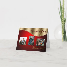 Rote und goldene Weihnachtskarte Feiertagskarte