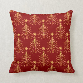 Rote und goldene Weihnachtsleuchten Elegantes Must Kissen