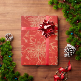 Rote und goldene Weihnachtsmuster Geschenkpapier