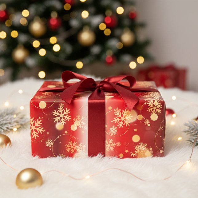 Rote und goldene Weihnachtswunder Geschenkpapier Set (Von Creator hochgeladen)