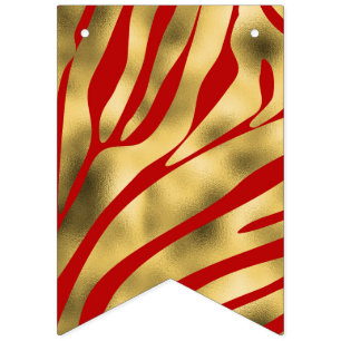 Rote und goldene Zebra-Jagdfahnen Wimpelkette