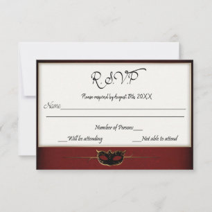 Rote und Goldmasquerade UAWG RSVP Karte