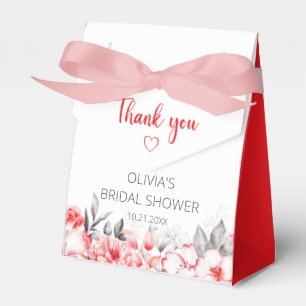 Rote und graue Aquarell-Blumen-Brautparty Geschenkschachtel
