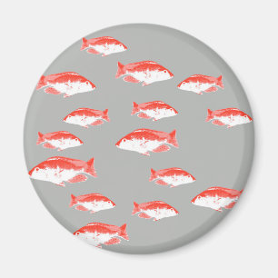 Rote und graue Fische Magnet