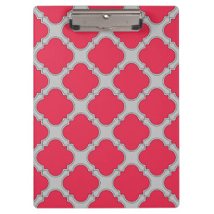 Rote und graue Quatrefolien Klemmbrett
