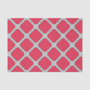 Rote und graue Quatrefolien Seidenpapier