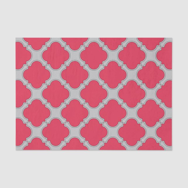 Rote und graue Quatrefolien Seidenpapier (Vorderseite)