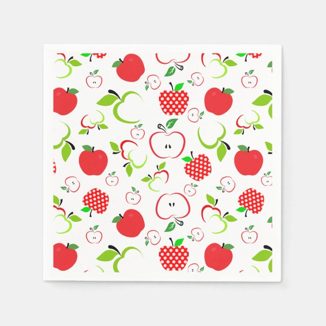 Rote und grüne Äpfel Serviette (Vorderseite)
