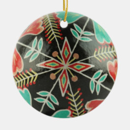 Rote und grüne Blumendekoration Keramik Ornament