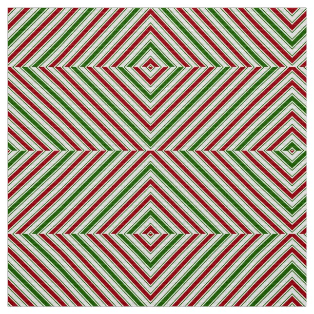 rote und grüne Candy Cane Streifen Stoff (Muster)