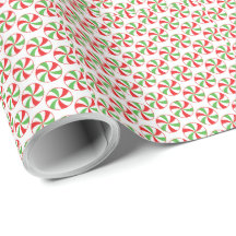 Rote und grüne Candy Cane Weihnachtspackpapier