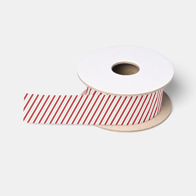 Rote und grüne Candy Stripe Holiday Ribbon Satinband (Spule)
