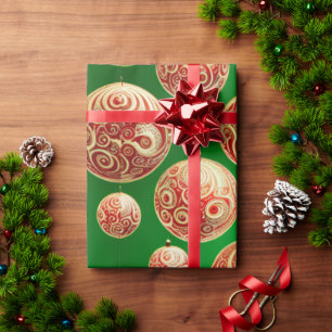 Rote und grüne Feiertags-Geschenkpapier Geschenkpapier