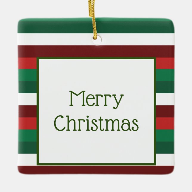 Rote und grüne frohe Weihnachtsschmuck (Vorderseite)