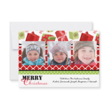 Rote und grüne Geschenke 3 Fotos - 3x5 Weihnachtsk