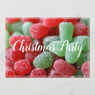 Rote und grüne Gummischwanz Weihnachtsnachtslieder Einladung