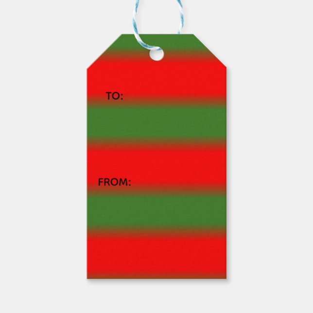 Rote und grüne klassische Weihnachtsgeschenkanhäng Geschenkanhänger (Vorderseite)