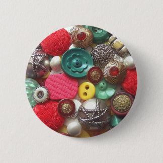 Rote und grüne Knopf-Collage Button