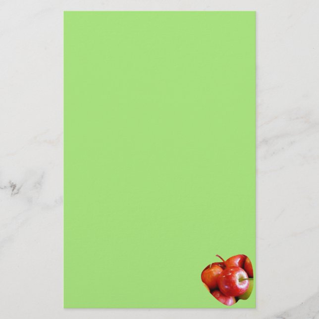 Rote und grüne Köstlichkeiten aus Äpfeln Briefpapier (Vorderseite)