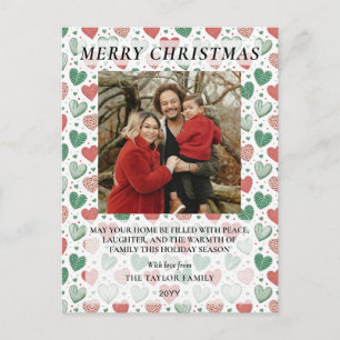 Rote und grüne Liebesherzen Familie Weihnachten