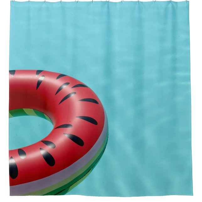 Rote und grüne Lifebuodie am Pool Duschvorhang (Vorderseite)