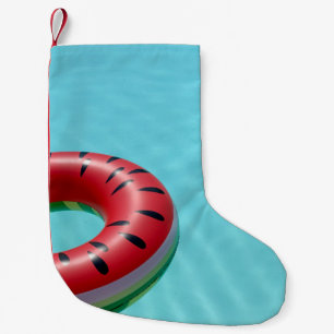 Rote und grüne Lifebuodie am Pool Kleiner Weihnachtsstrumpf