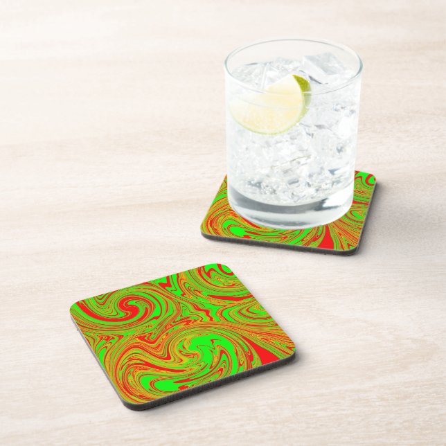 Rote und grüne Marmorkunst Untersetzer (Rechte Seite)