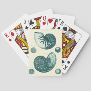 Rote und grüne Meeresmuschel-Kunst Spielkarten