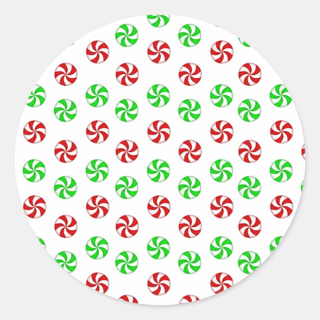 Rote und grüne Minzen Runder Aufkleber (Vorderseite)