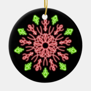 Rote und grüne Neonerde Blume Keramik Ornament