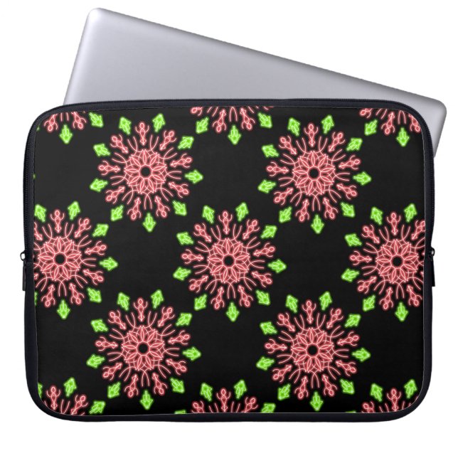 Rote und grüne Neonerde Blume Laptopschutzhülle (Vorderseite)