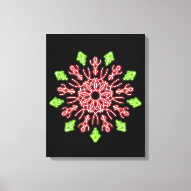 Rote und grüne Neonerde Blume Leinwanddruck (Vorderseite)