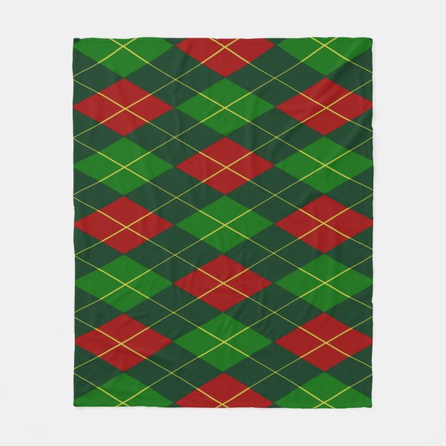 Rote und grüne Raute Fleece Blanket (Vorderseite)