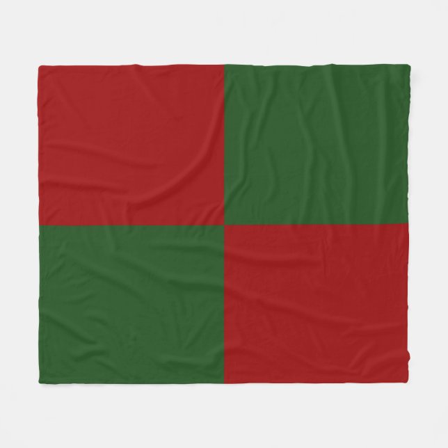 Rote und grüne Rechtecke Fleecedecke (Vorderseite (Horizontal))