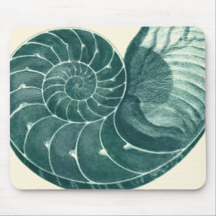 Rote und grüne Seashell-Kunst Mousepad