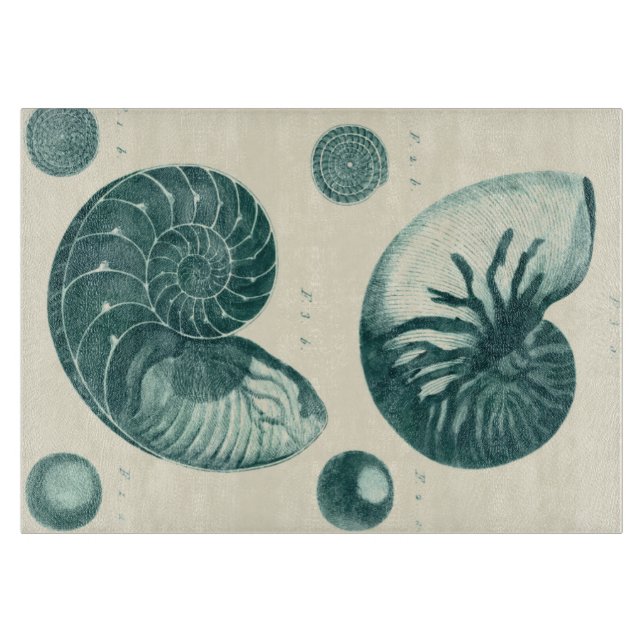 Rote und grüne Seashell-Kunst Schneidebrett (Vorderseite)