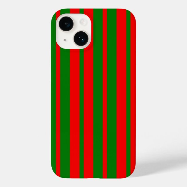 Rote und grüne Streifen Case-Mate iPhone 14 Hülle (Rückseite)